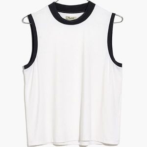 Sandwashed Ringer Mockneck Tank Top